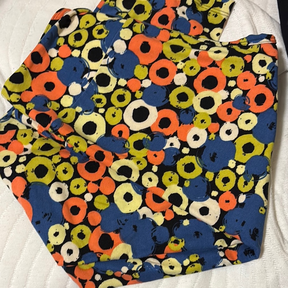 LuLaRoe Kids Leggings with Blue and Orange Circles